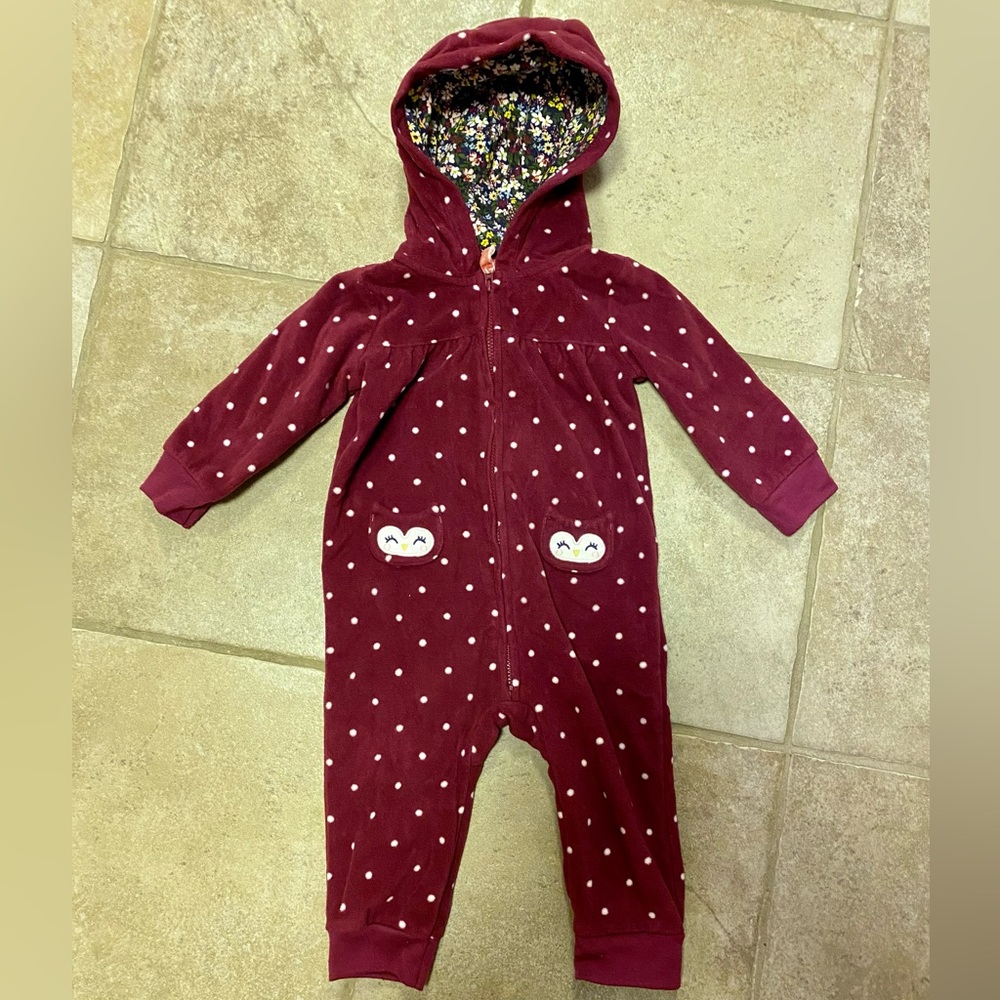 Carter’s Fleece Hooded One Piece Romper